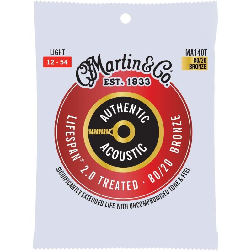 Martin Co MA140T SP Lifespan Treated Akustik Gitar Teli Light 12-54 1