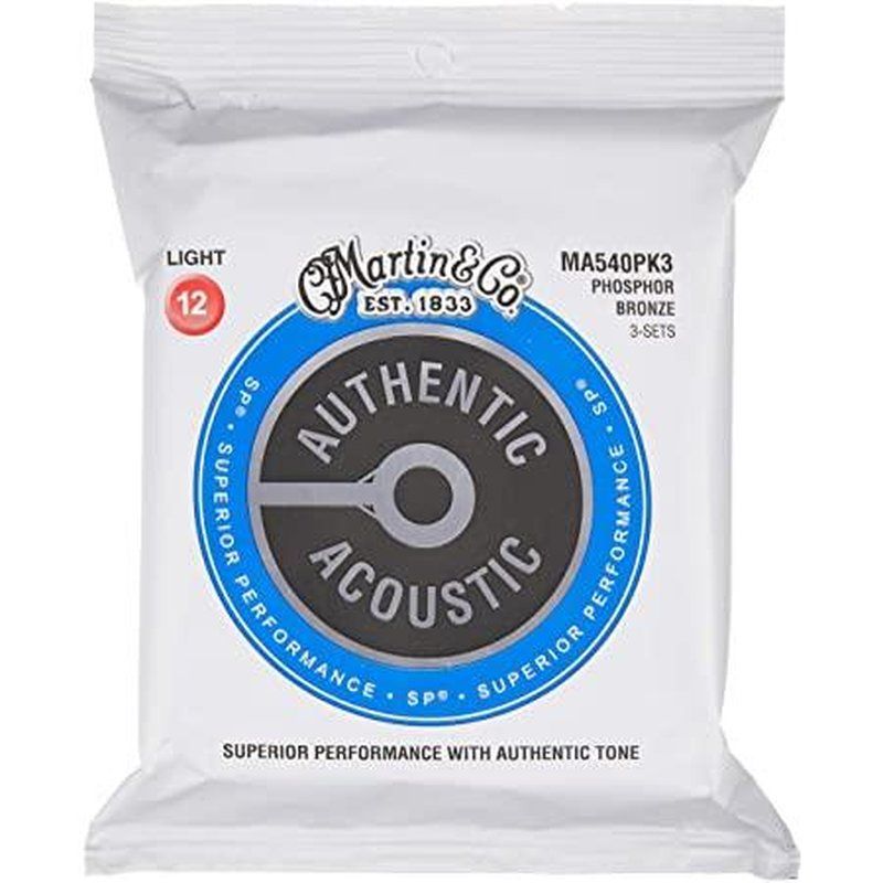 Martin Co MA540PK3 SP Phosphor Bronze Akustik Gitar Telleri (Light 12-54) 3 Set 1