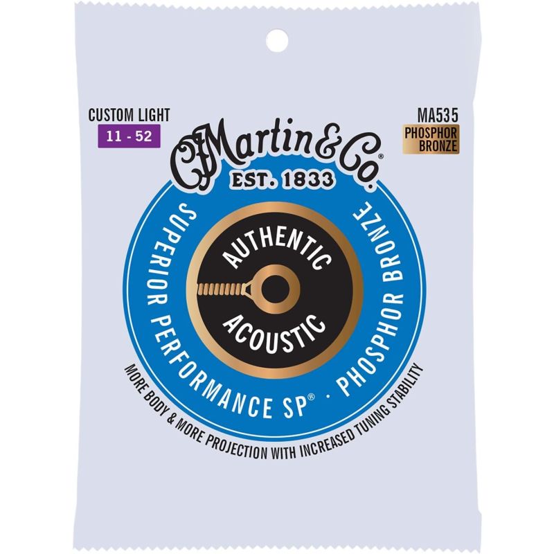Martin Co MA535 SP Phosphor Bronze Akustik Gitar Telleri (Extra Light+ 11-52) 1