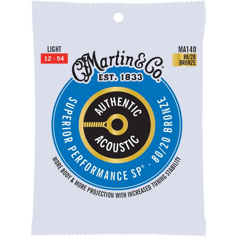 Martin Ca MA140 SP 80/20 Bronze Akustik Gitar Teli (Light 12-54) 1