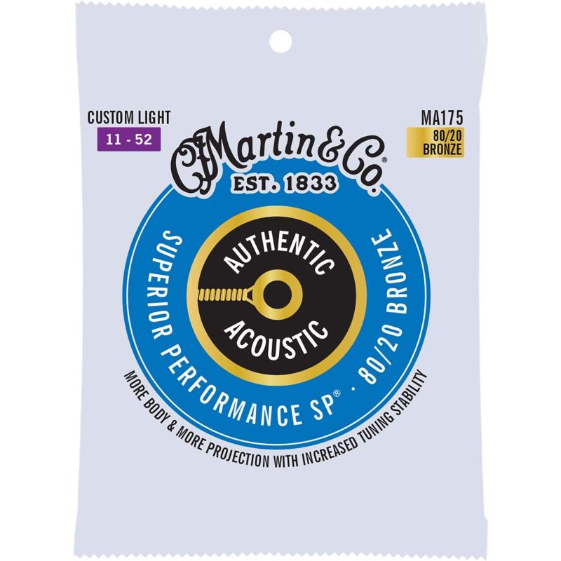 Martin Co MA175 SP 80/20 Bronze Akustik Gitar Teli (Custom Light 11-52) 1