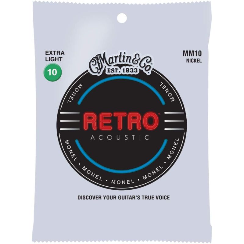 Martin Co Retro MM10 Nickel Alloy Extra Lt 10-47 Akustik Gitar Teli 1