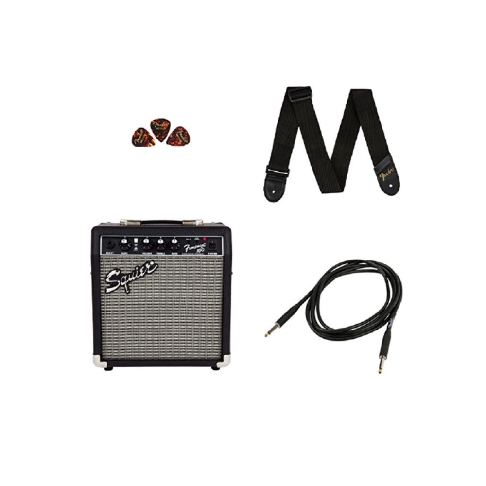 Squier Sonic Stratocaster Black Frontman 10G Elektro Gitar Seti 2