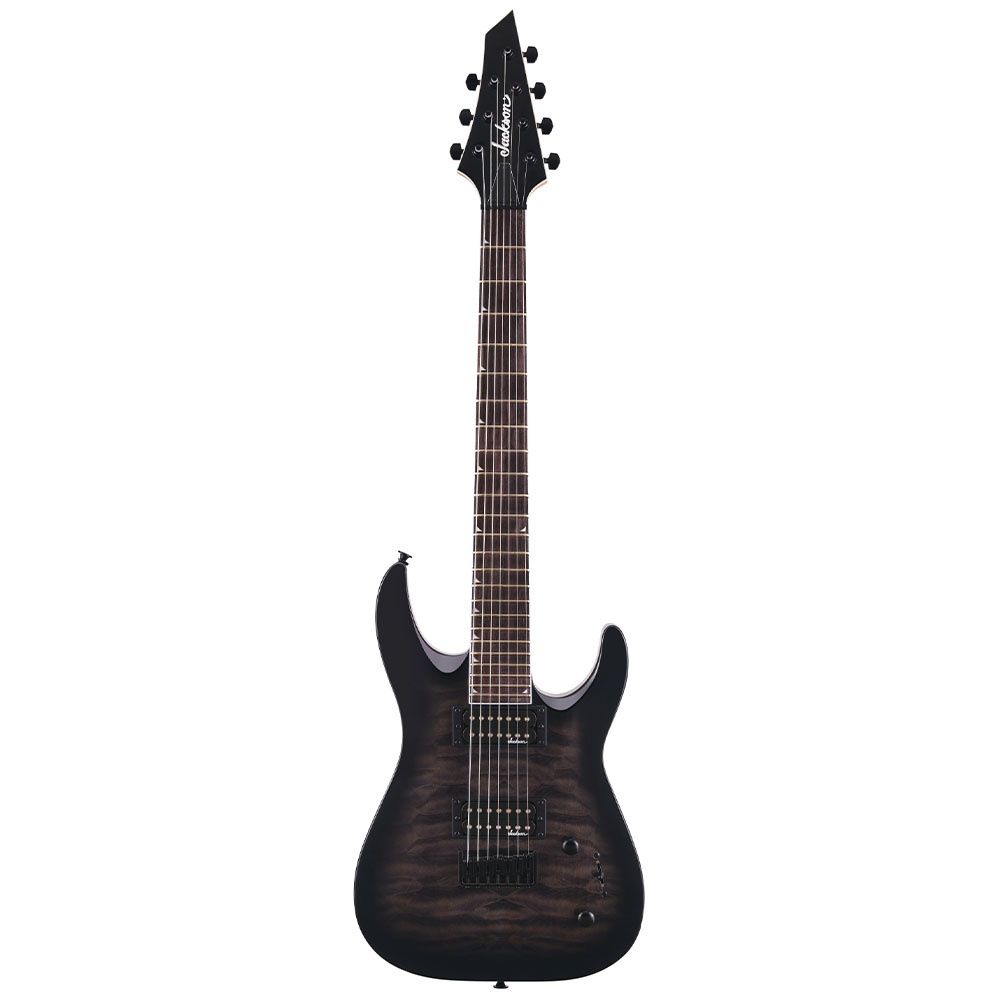Jackson JS Dinky Arch Top JS22Q-7 DKA HT Amaranth Klavye Transparent Black Burst 7 Telli Elektro Gitar 1