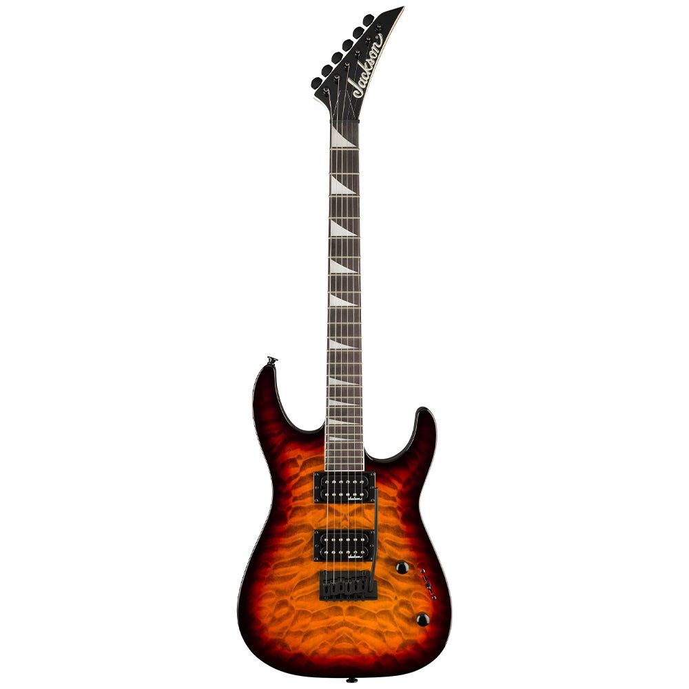 Jackson JS20 Dinky DKQ 2PT Amaranth Klavye Transparent Tobacco Burst Elektro Gitar 1