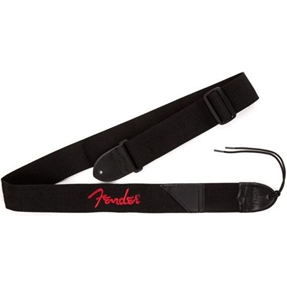 Fender Fender Logo Siyah/Kırmızı Logo Gitar Askısı 1