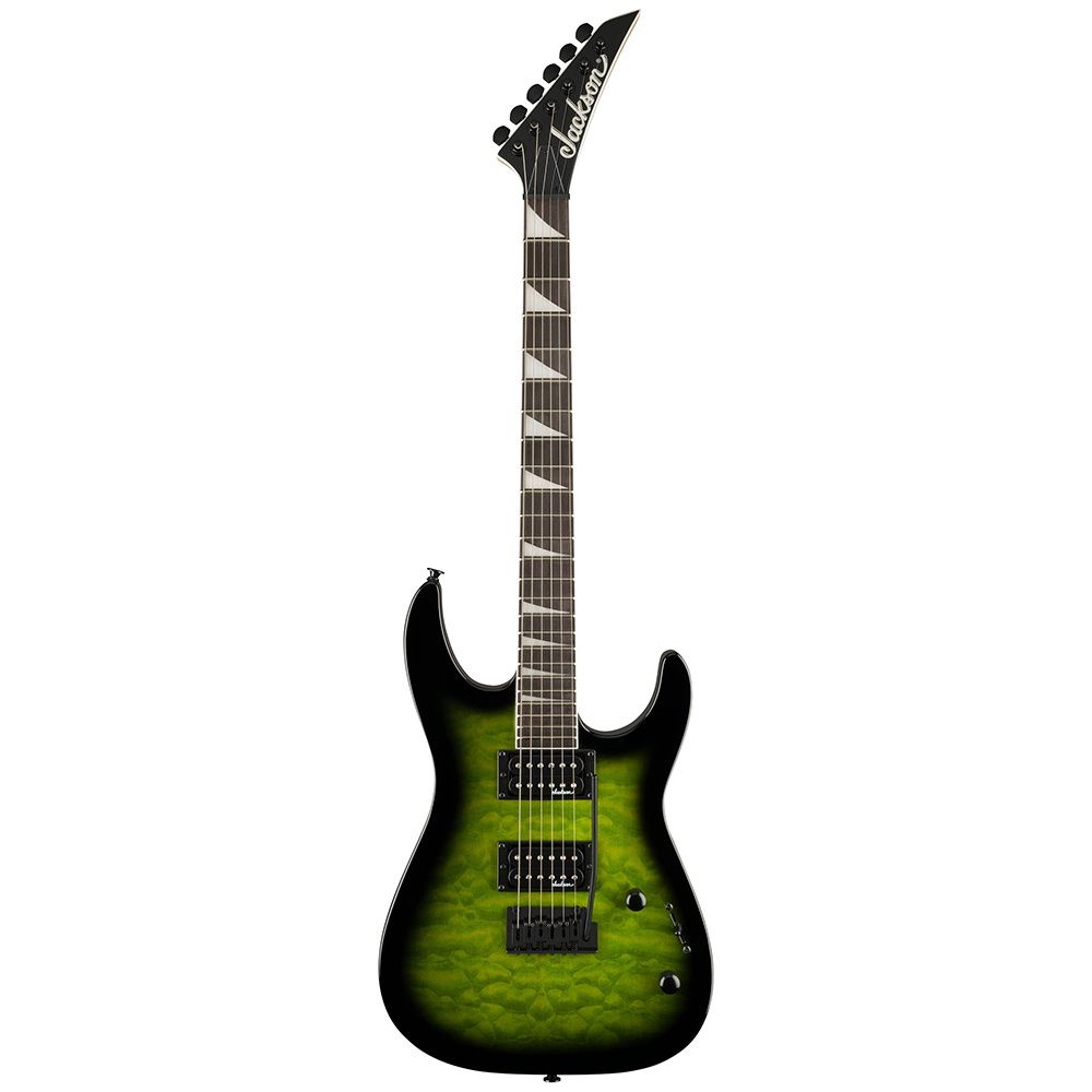 Jackson JS20 Dinky DKQ 2PT Amaranth Klavye Transparent Green Burst Elektro Gitar 1