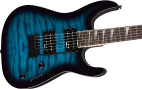 Jackson JS20 Dinky DKQ 2PT Amaranth Klavye Transparent Blue Burst Elektro Gitar 1