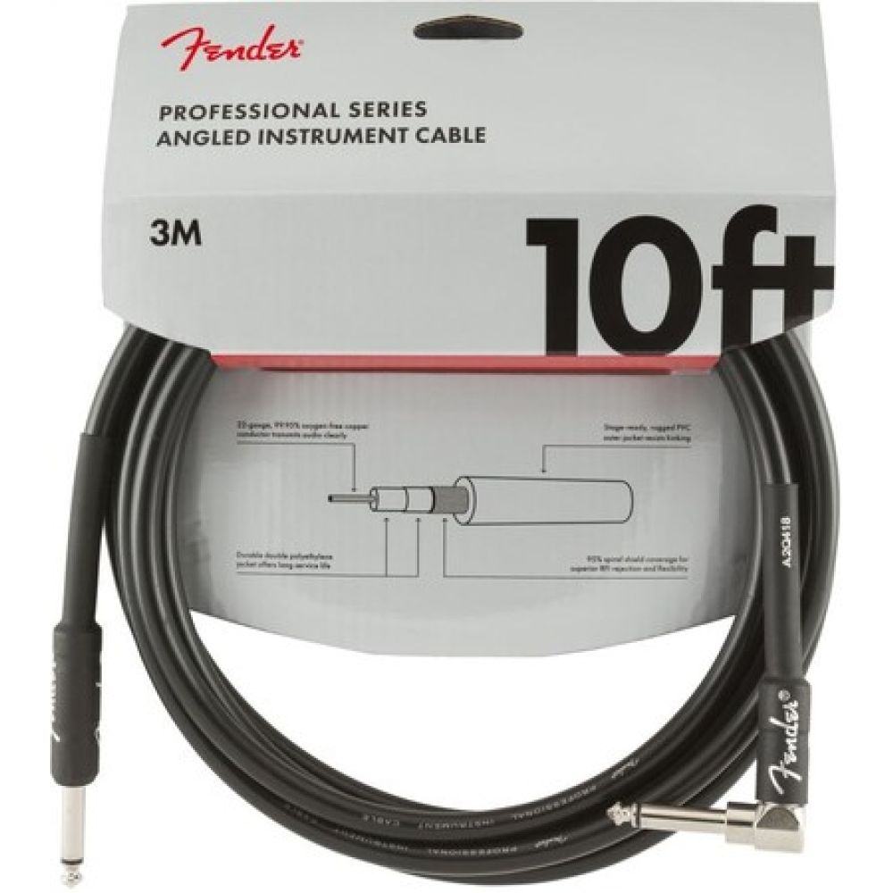 Fender Professional Kill Switch Düz/L Uçlu 3m Enstrüman Kablosu 1