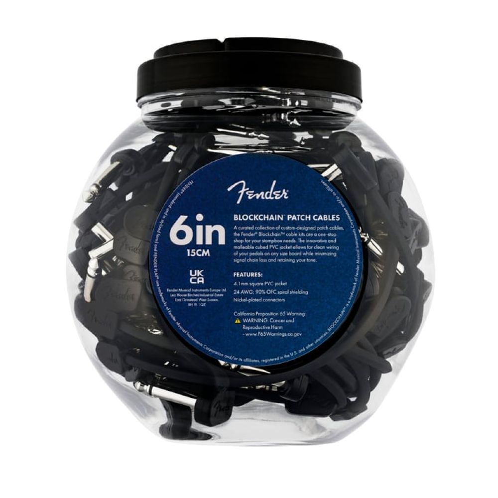 Fender Blockchain Patch Cable Black Bowl of 50 Pedal Ara Kablosu 1