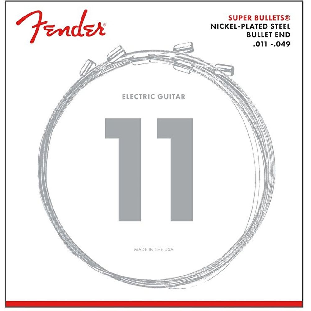 Fender Super Bullet Strings Nickel Plated Steel Bullet End 3250M .011-.049 Elektro Gitar Teli 1