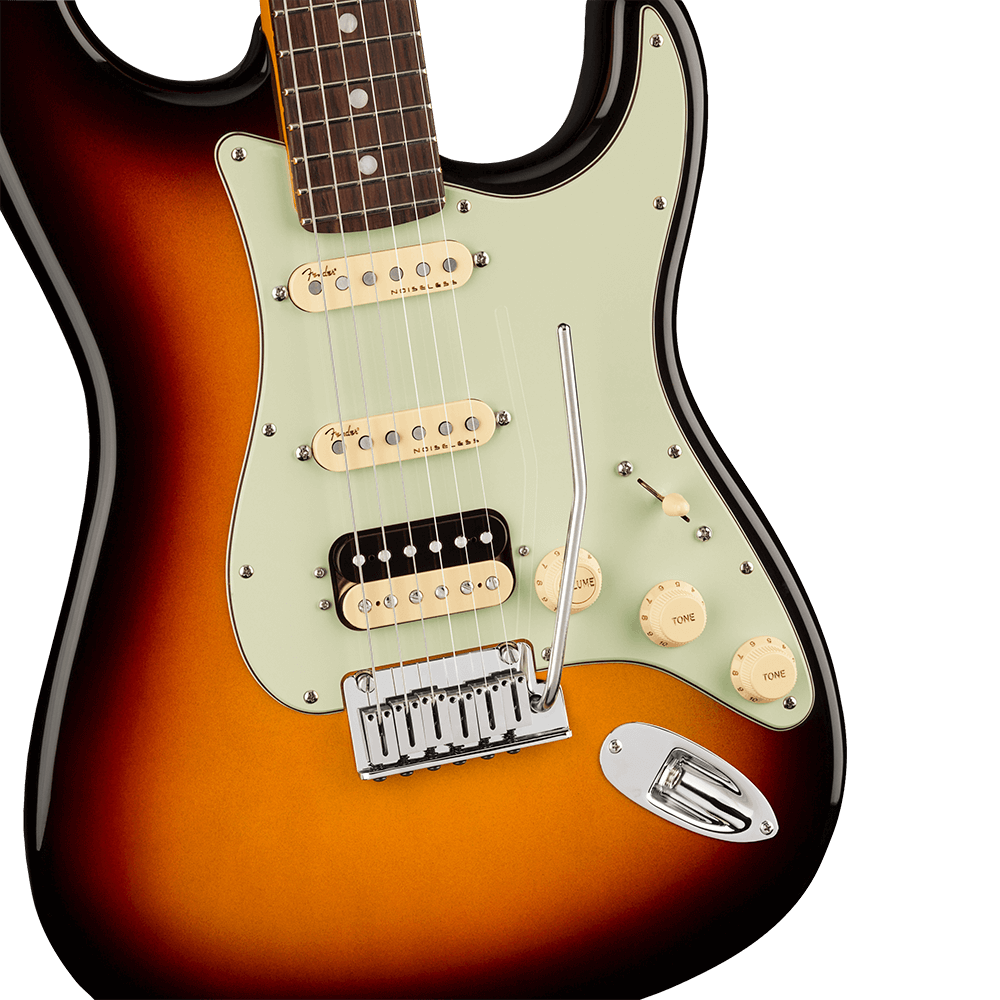 Fender American Ultra Stratocaster HSS Gülağacı Klavye Ultraburst Elektro Gitar 4
