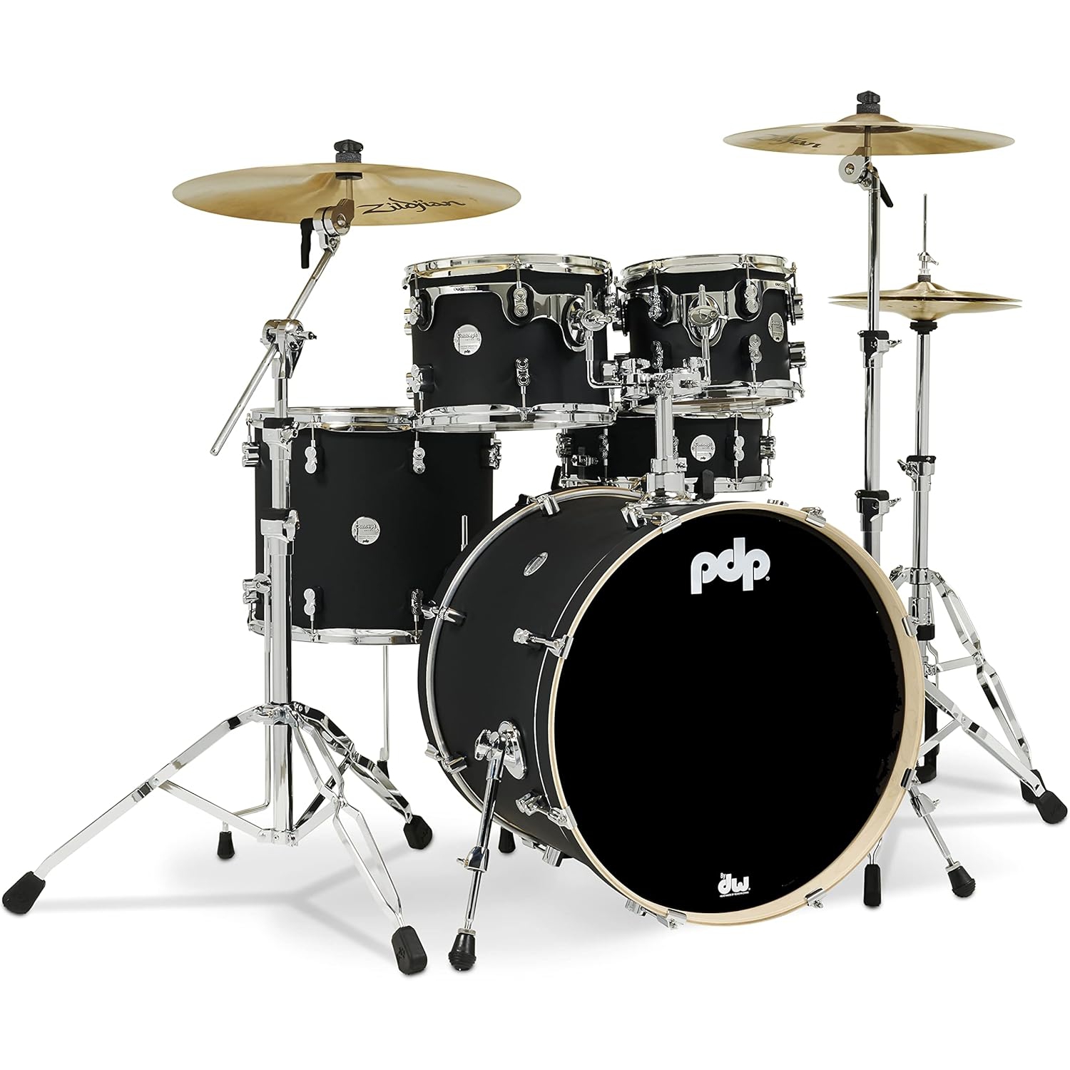 PDP Drums Concept Maple 5 Parça 22" Akustik Davul (Mat Siyah) 2