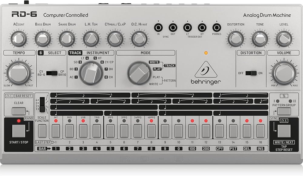 BEHRINGER RD-6-SR RHYTHM DESIGNER Analog Davul Makinesi (Gümüş Gri) 1