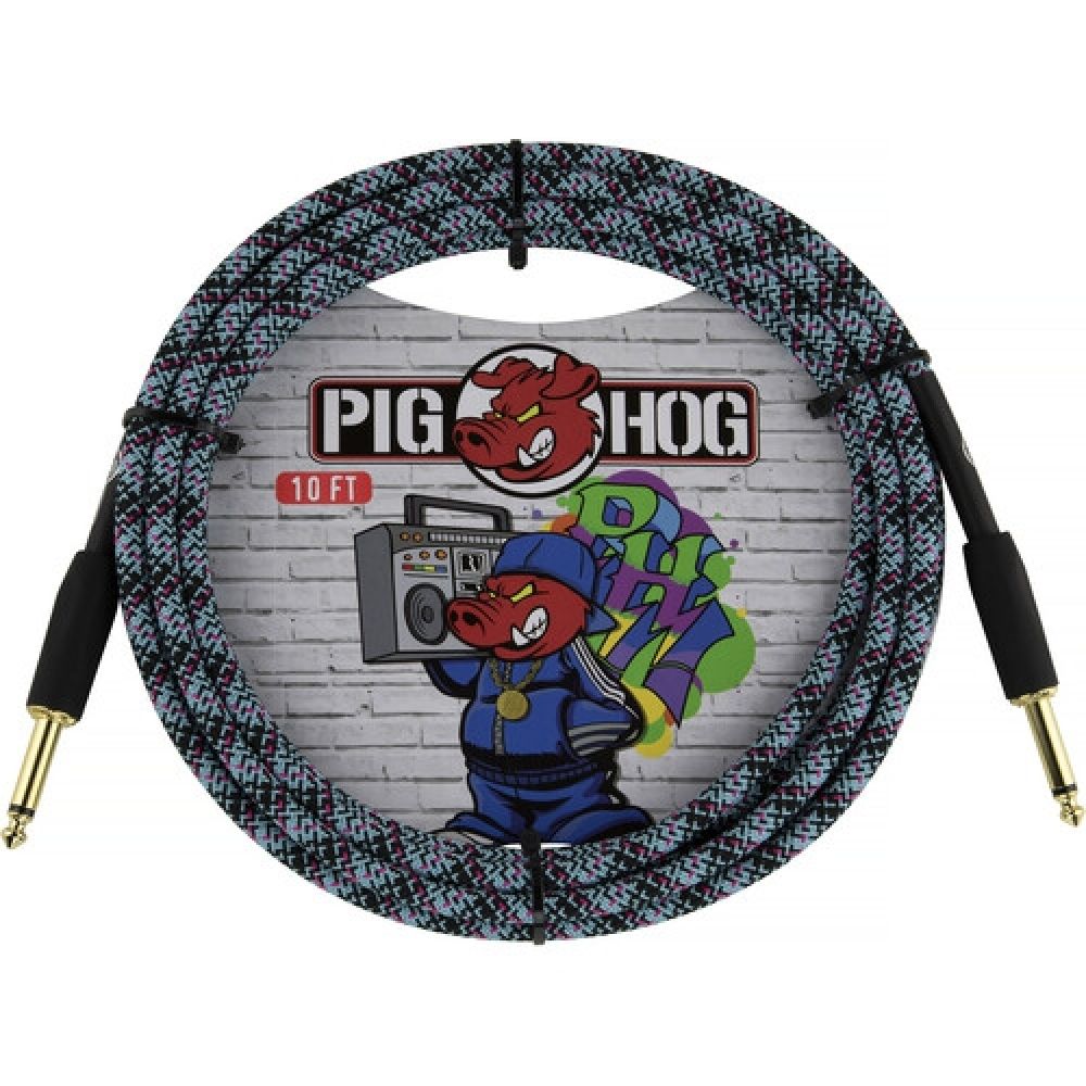 Pig Hog Vintage Series 1/4 Enstrüman Kablosu (Blue Graffiti Straight - Straight) 1