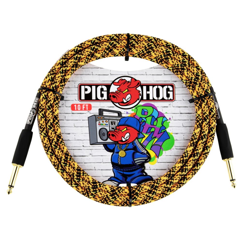Pig Hog Vintage Series 1/4 Enstrüman Kablosu (Orange Graffiti 3 Metre Straight - Straight) 1