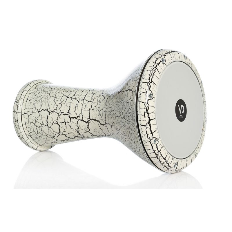 VD 3044 Döküm Beyaz Çatlak Boyalı Darbuka (Taşıma Çantası Hediyeli) 1