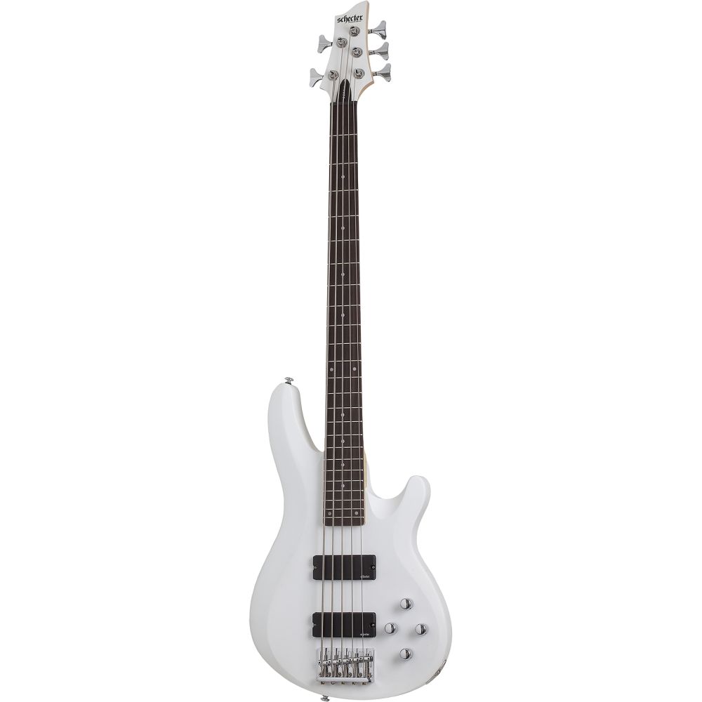 Schecter C-5 Deluxe 5 Telli Bas Gitar (Satin White) 1