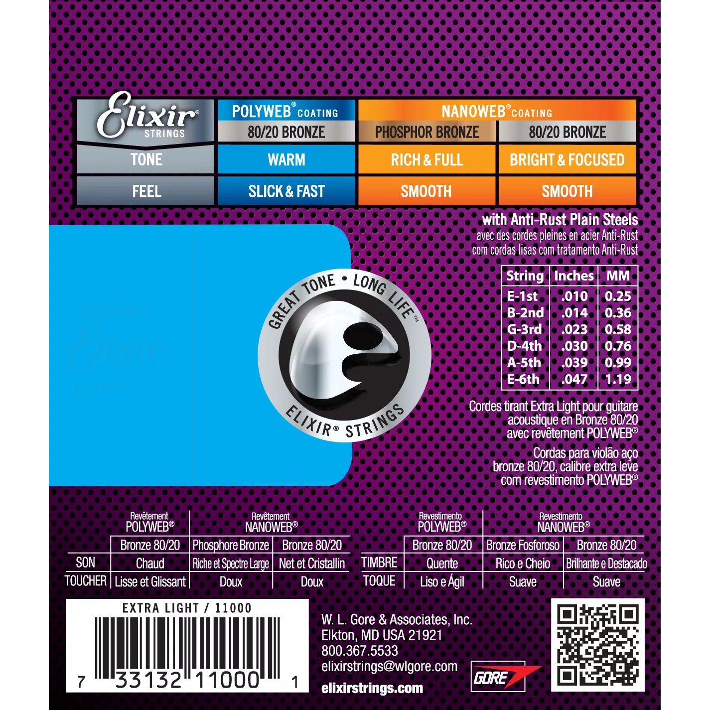 Elixir 11000 Polyweb Bronze  Extra Light Akustik Gitar Teli (.010-.047) 4