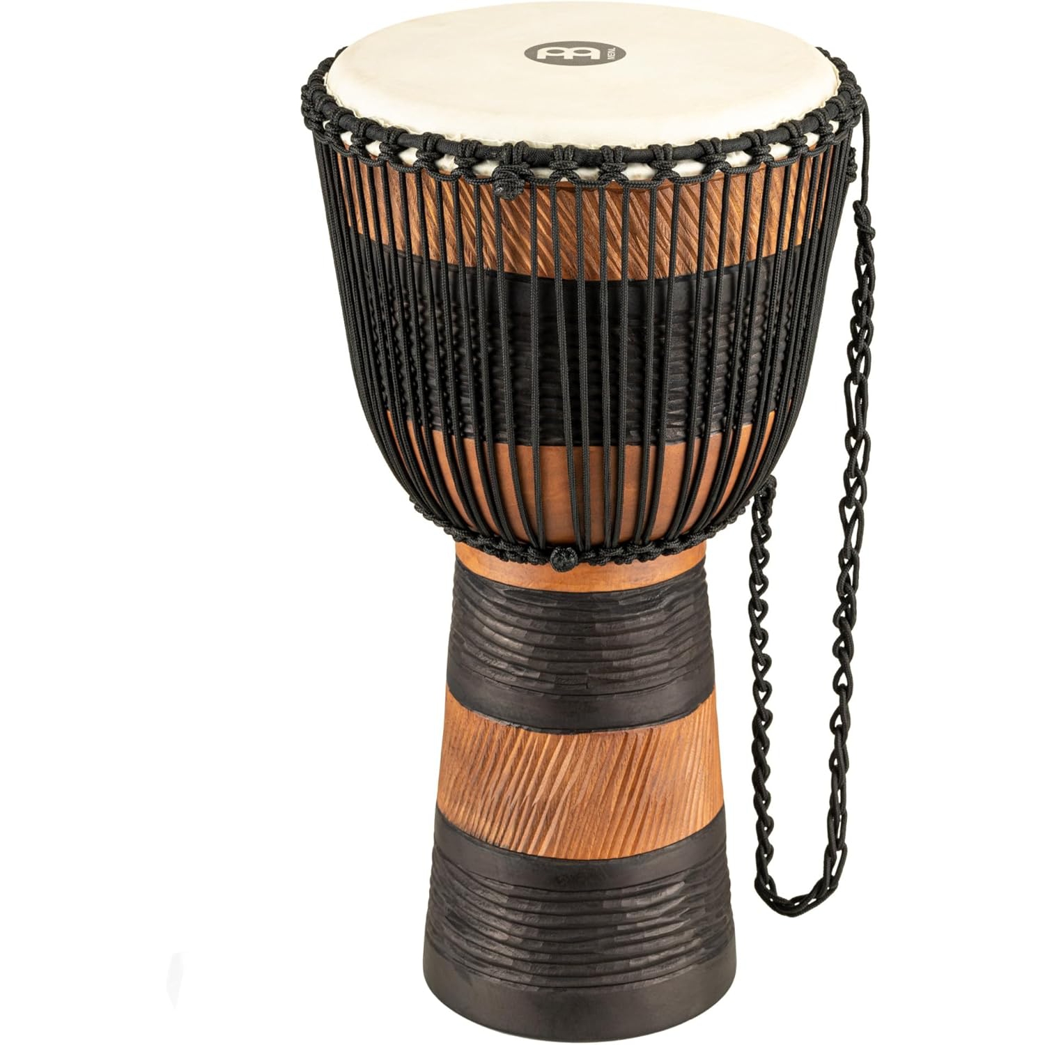 Meinl ADJ3-L+BAG African Style Rope Tuned Series Large 12" Djembe (Brown/Black) 2