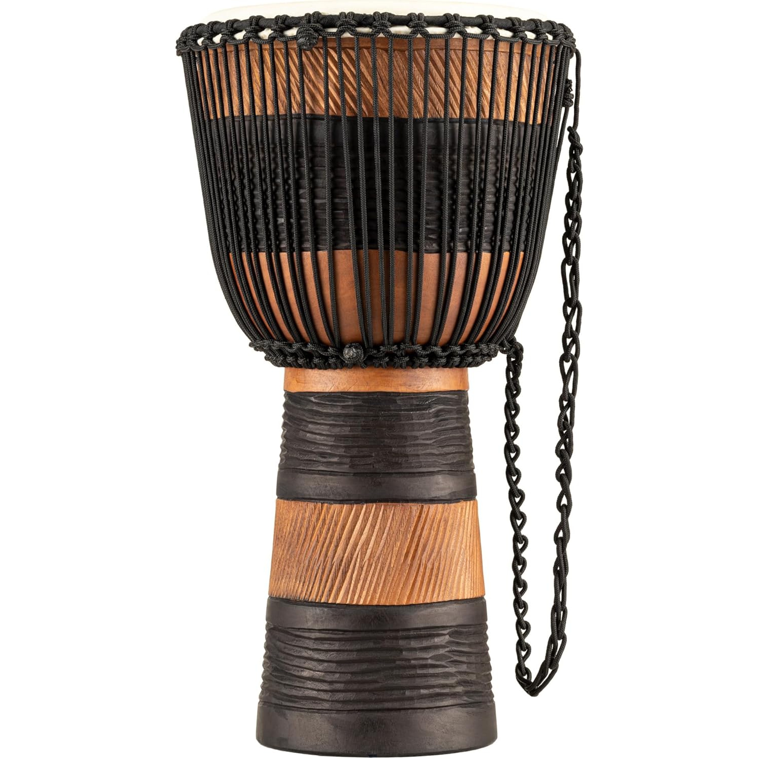 Meinl ADJ3-L+BAG African Style Rope Tuned Series Large 12" Djembe (Brown/Black) 3