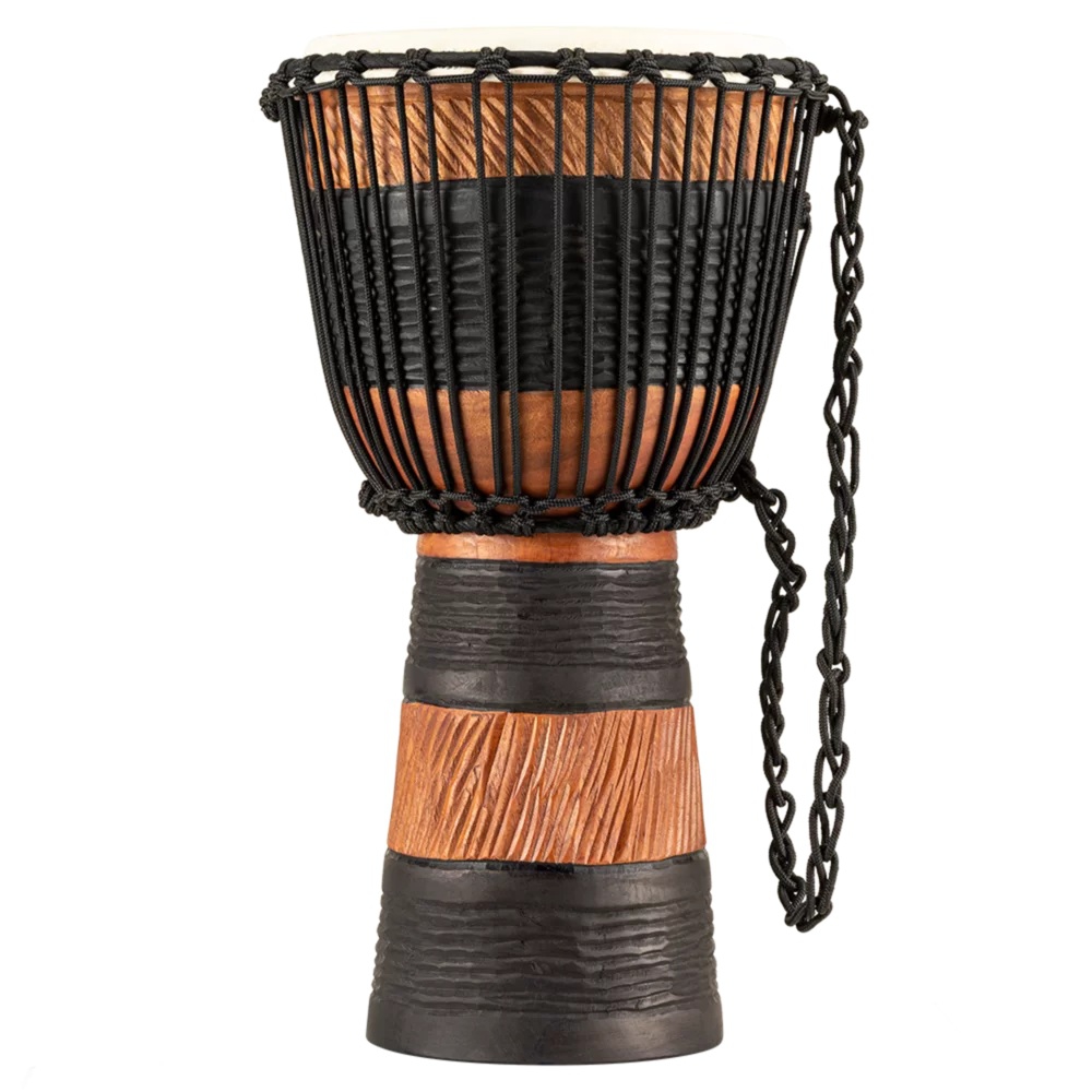Meinl ADJ3-M+BAG African Style Rope Tuned Series Medium 10" Djembe (Brown/Black) 3