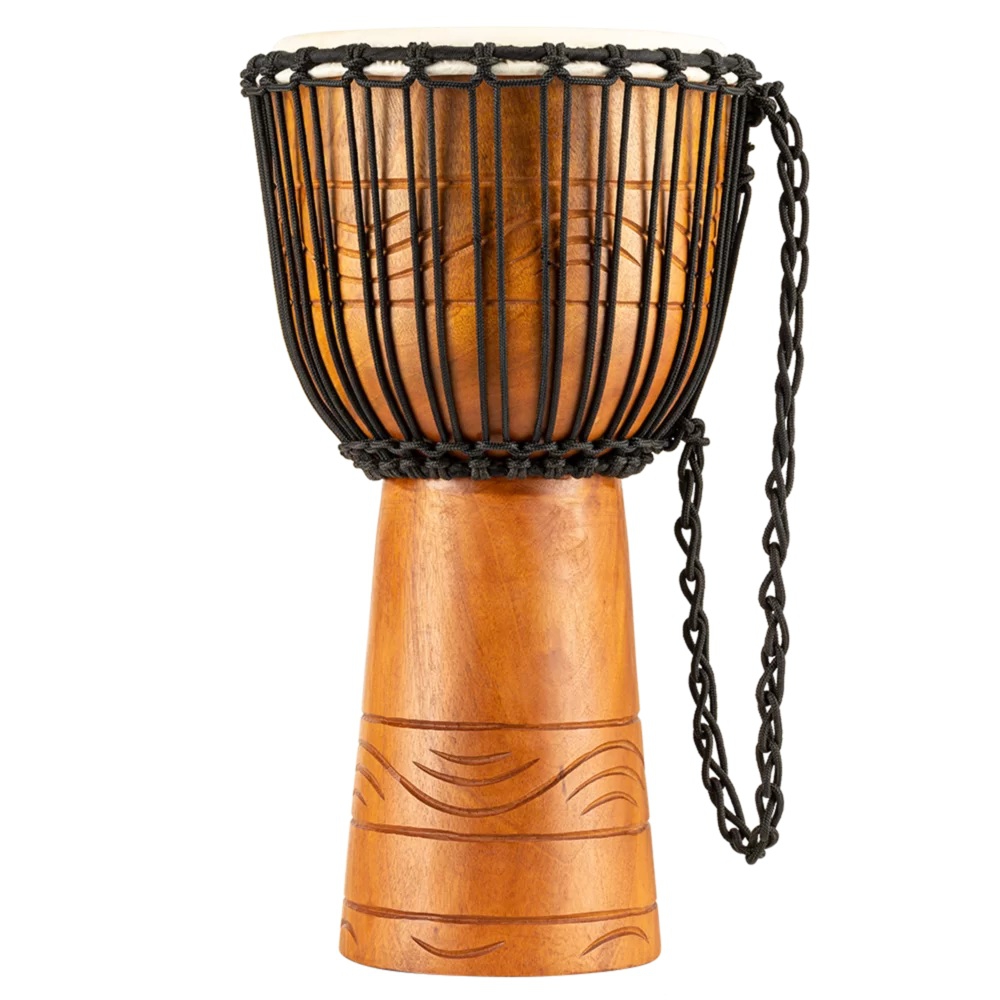 Meinl ADJ2-M+BAG African Style Rope Tuned Series Medium 10" Djembe (Brown) 3