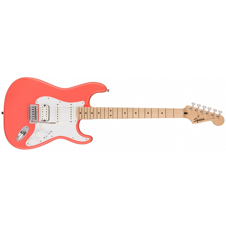 Squier FSR Sonic Stratocaster Akçaağaç Klavye WPG Tahitian Coral Elektro Gitar 1