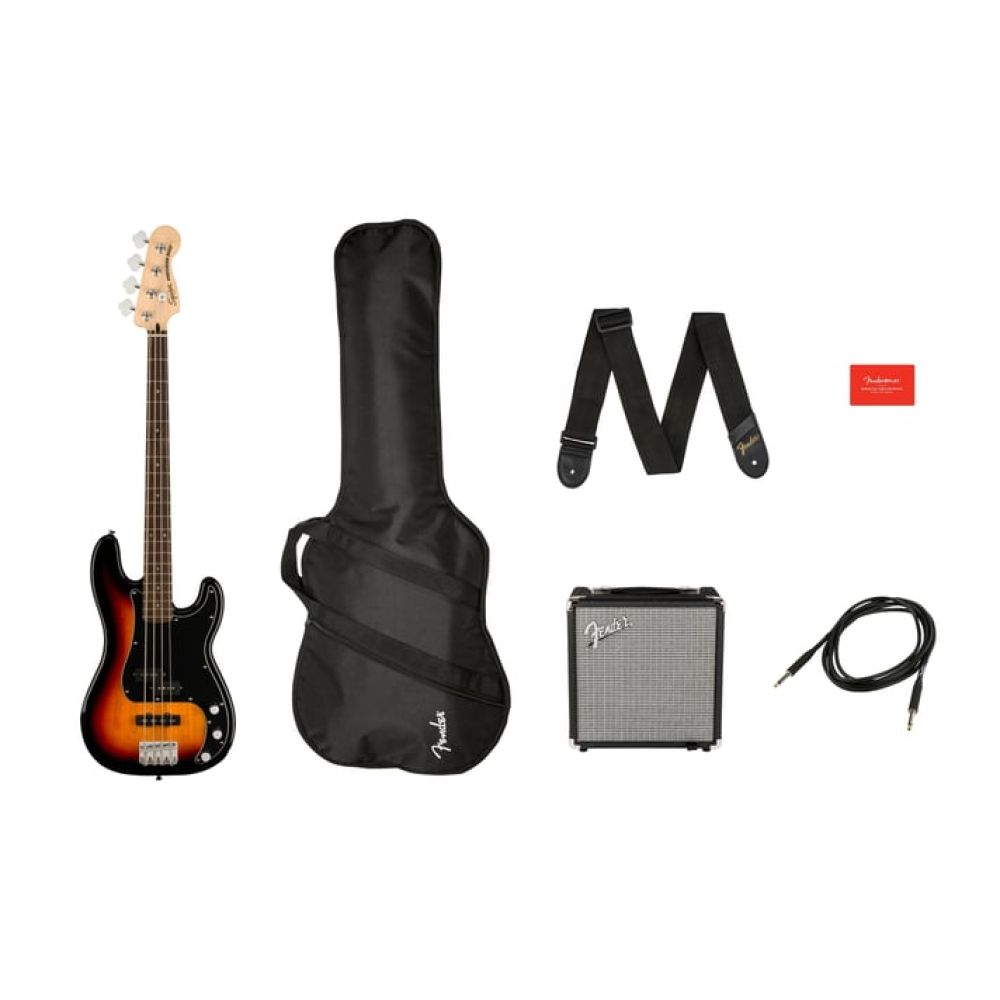 Squier Affinity Precision Bass PJ Laurel Klavye 3-Color Sunburst Rumble 15 Bas Gitar Seti 1