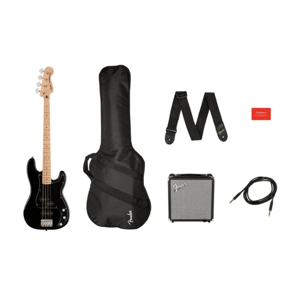 Squier Affinity Precision Bass PJ Akçaağaç Klavye Black Rumble 15 Bas Gitar Seti 1