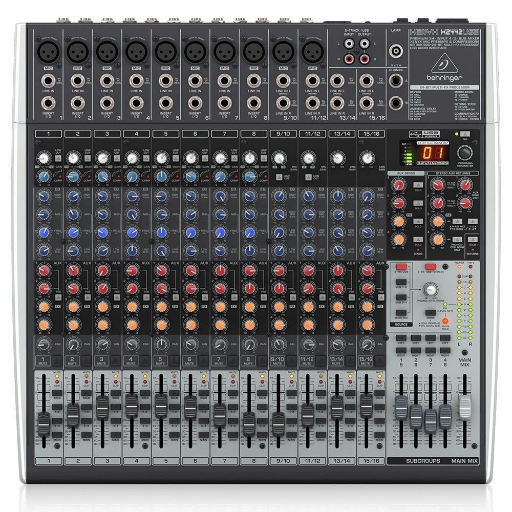 BEHRINGER X2442USB 24-Giriş 4/2-Bus Analog Mixer 1