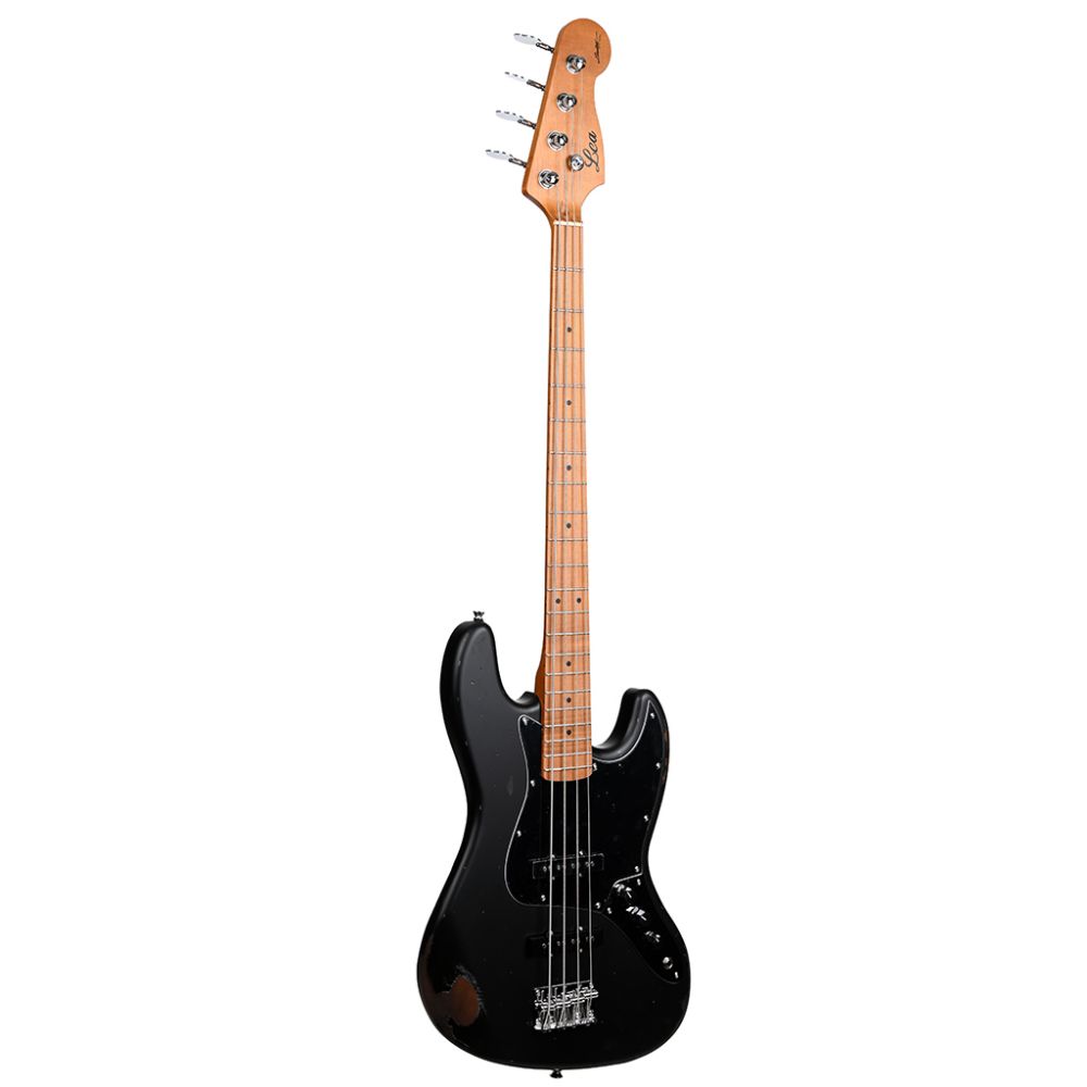 Lea LB-455-2 BK Limited Edition Heavy Relic Bas Gitar (Black) 1