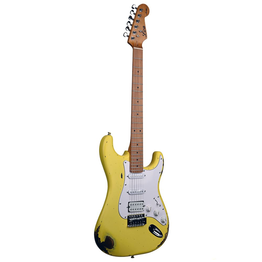 Lea RLC-100 YLW Limited Edition Heavy Relic Elektro Gitar (Yellow) 1
