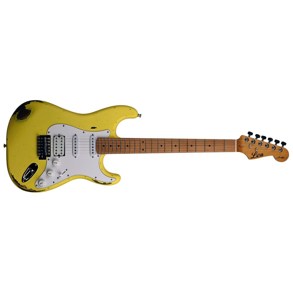 Lea RLC-100 YLW Limited Edition Heavy Relic Elektro Gitar (Yellow) 2