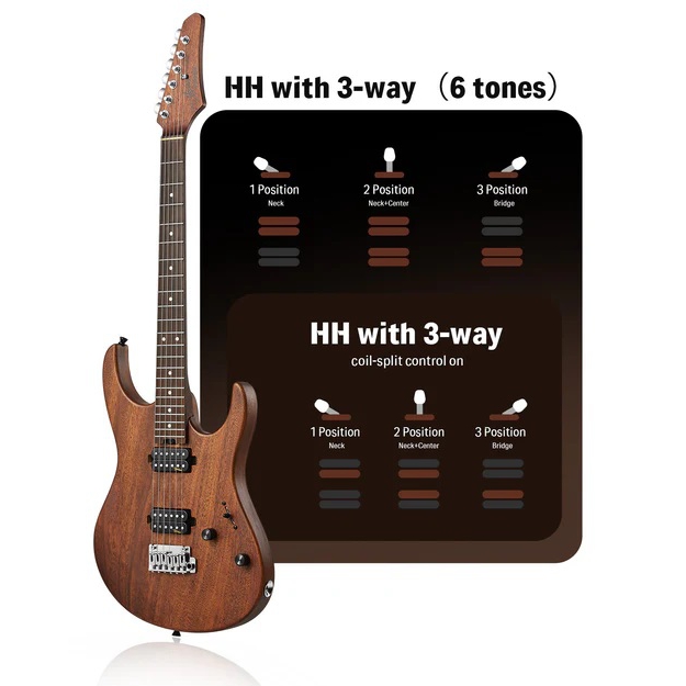 Donner DST-700 Elektro Gitar (Natural) 5