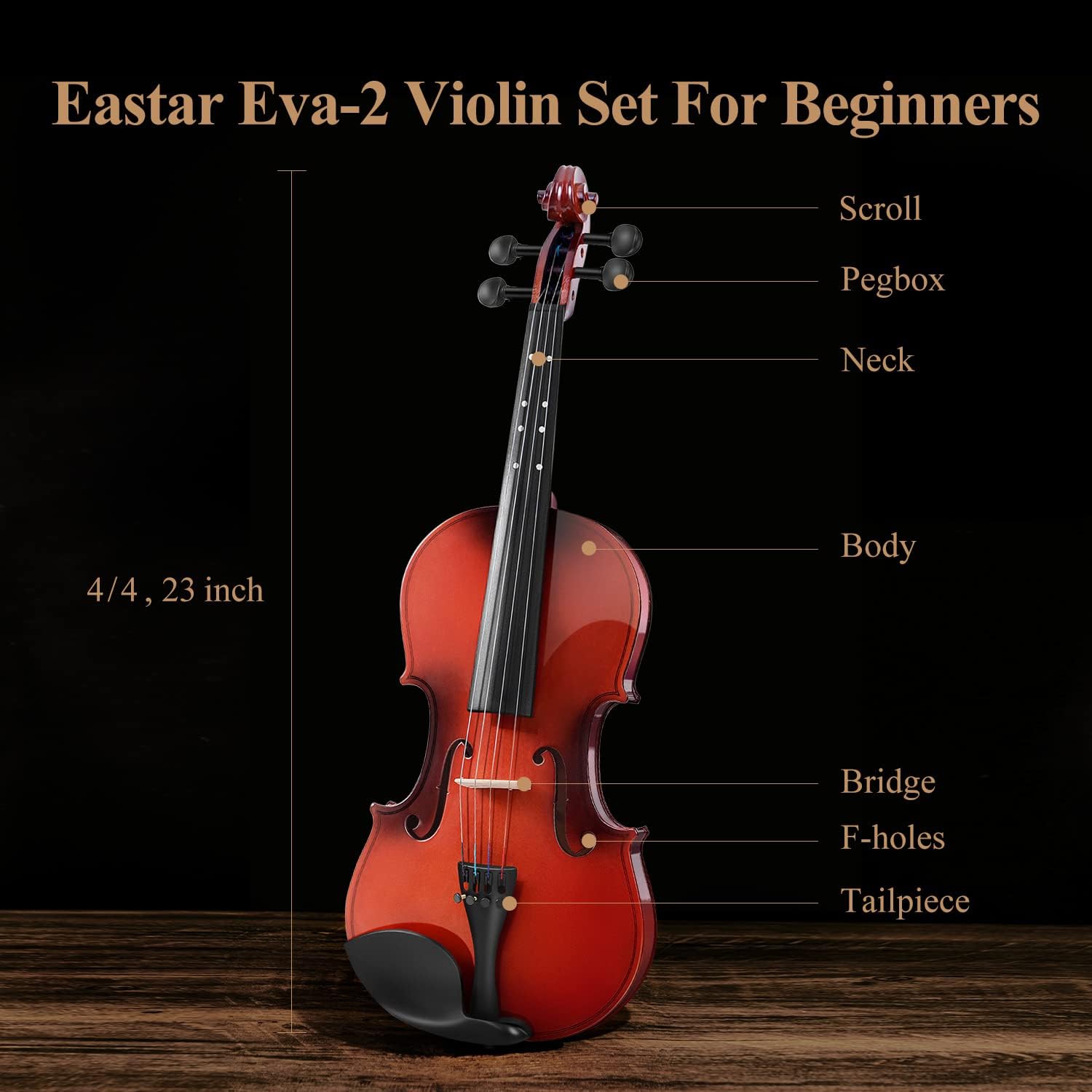 Eastar EVA-2 4/4 Keman Seti (Natural) 5