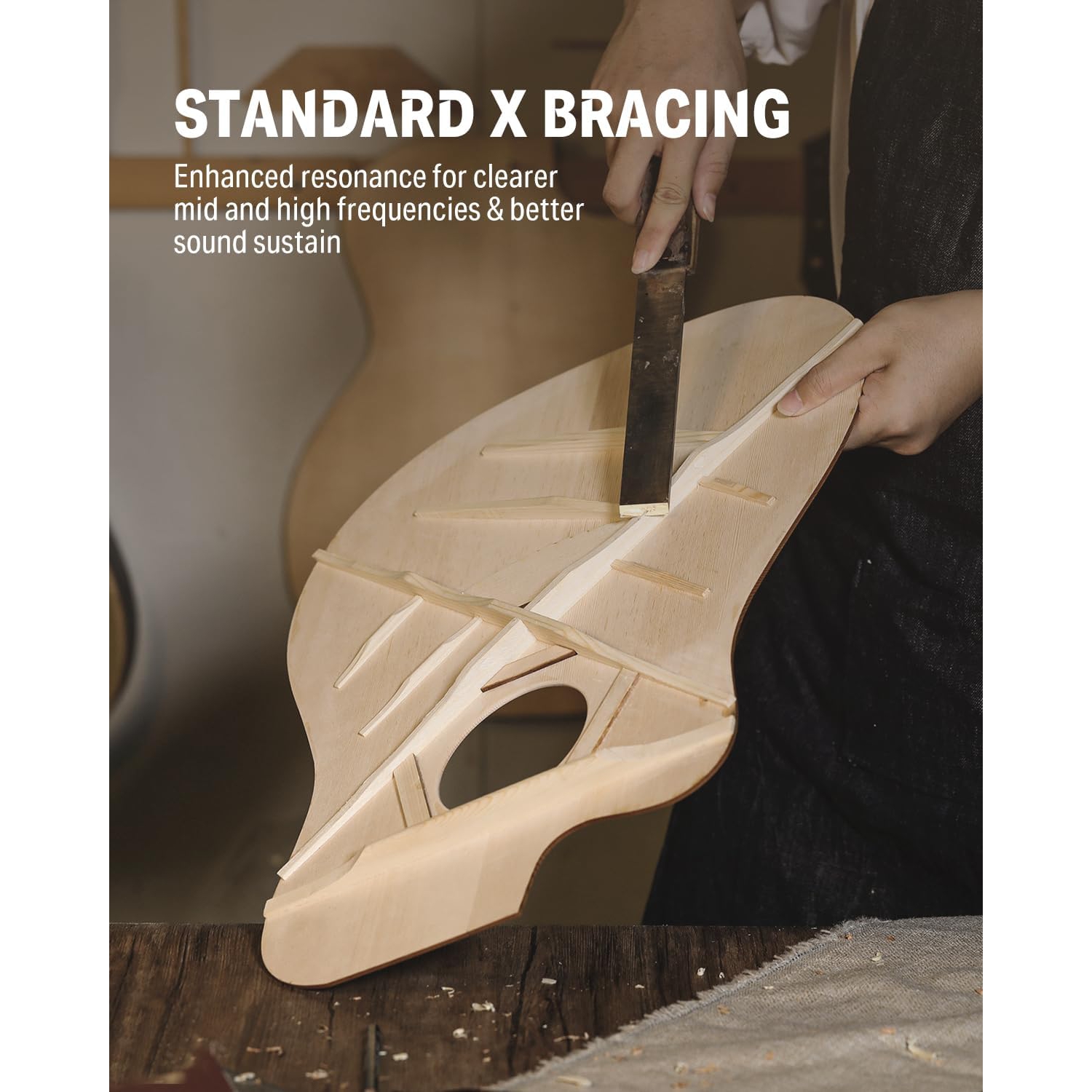 Donner DAG-1C Cutaway Akustik Gitar Seti (Natural) 5