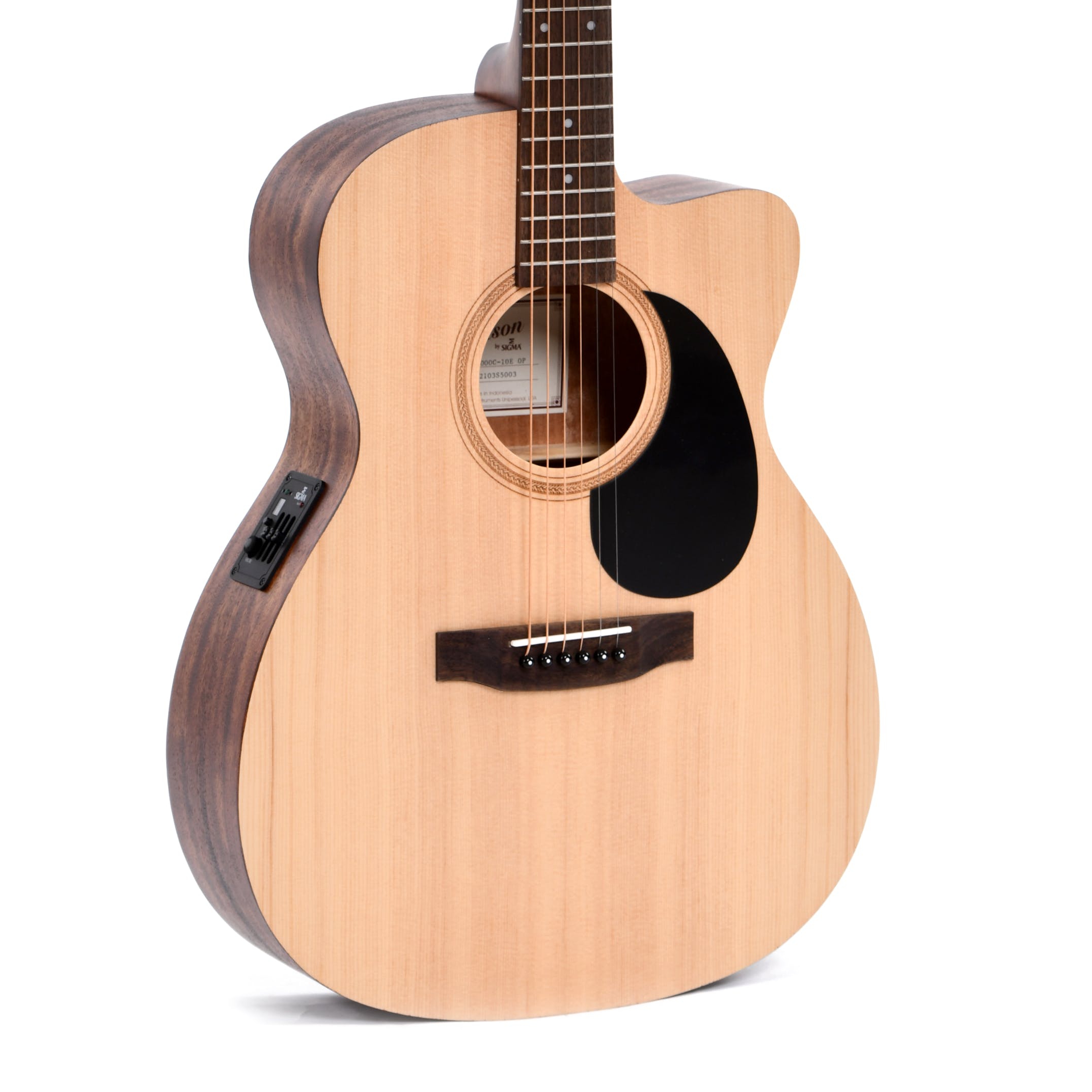 Ditson 000C-10E Cutaway Elektro akustik Gitar (Natural) 2