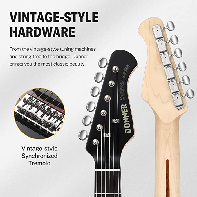 Donner Designer Series DST-200P Elektro Gitar (Siyah) 4