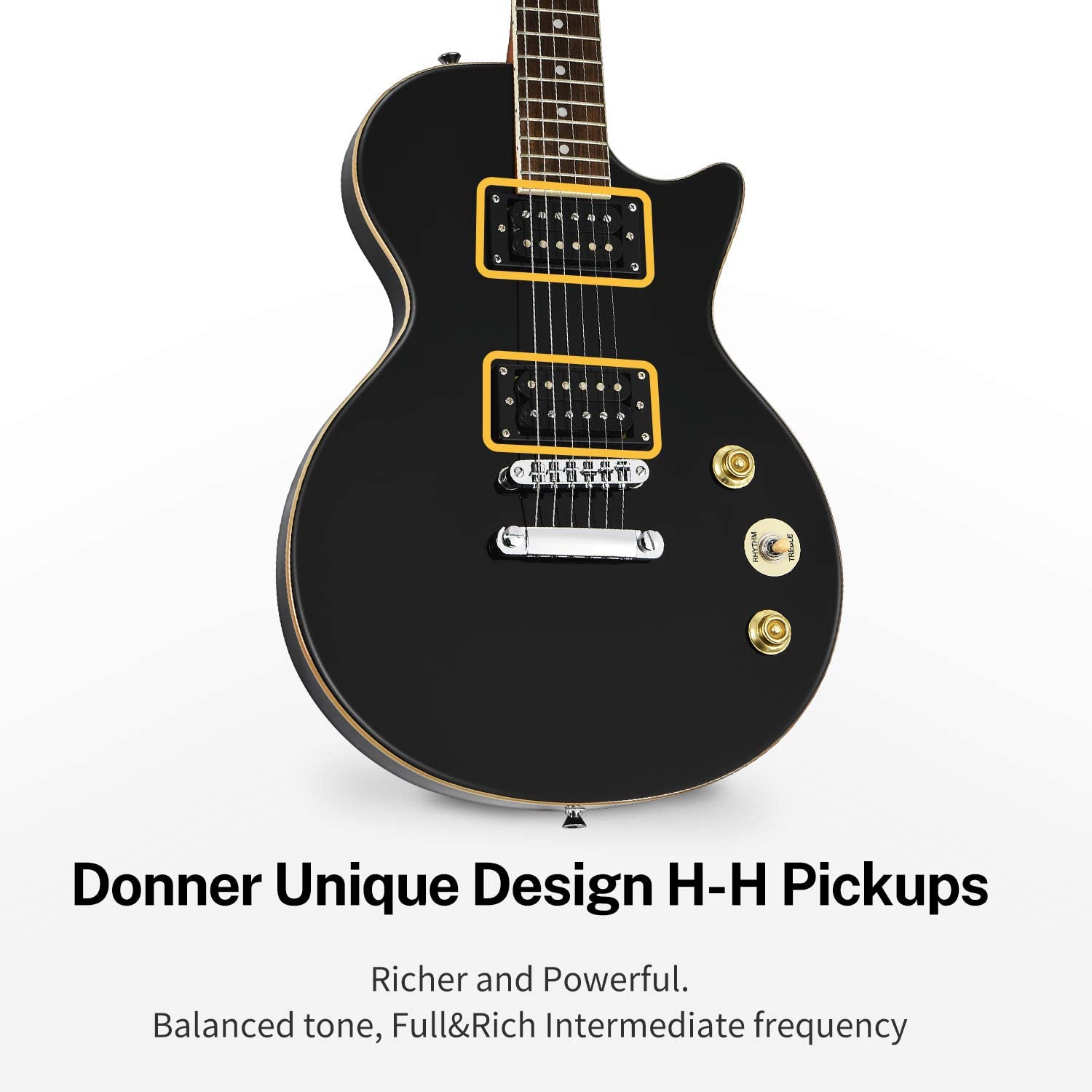 Donner DLP-124B LP Elektro Gitar Paketi (Siyah) 2