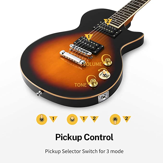 Donner DLP-124S LP Elektro Gitar Paketi (Sunburst) 2
