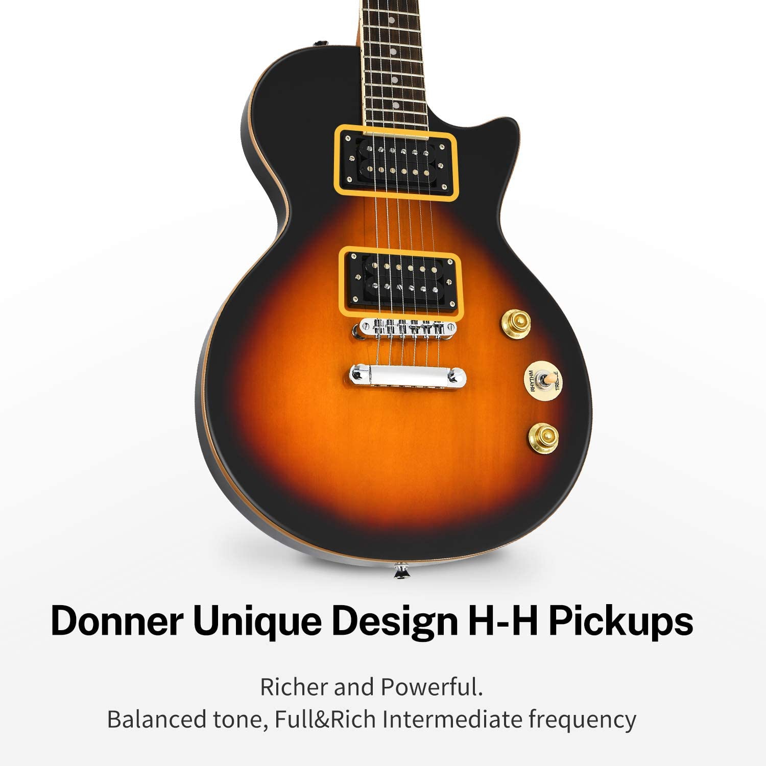 Donner DLP-124S LP Elektro Gitar Paketi (Sunburst) 3