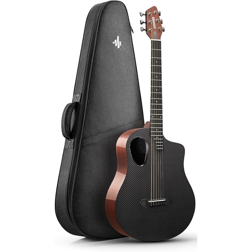 Donner RISING-G1 Carbon Fiber Akustik Gitar (Dyed Brown ) 1