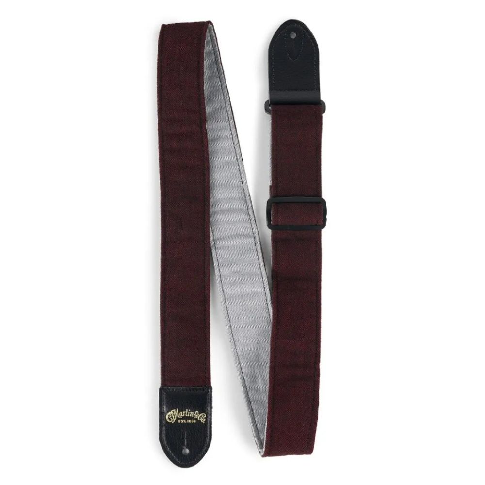 Martin Strap - Sea Wool - Burgundy Tweed Gitar Askısı 1