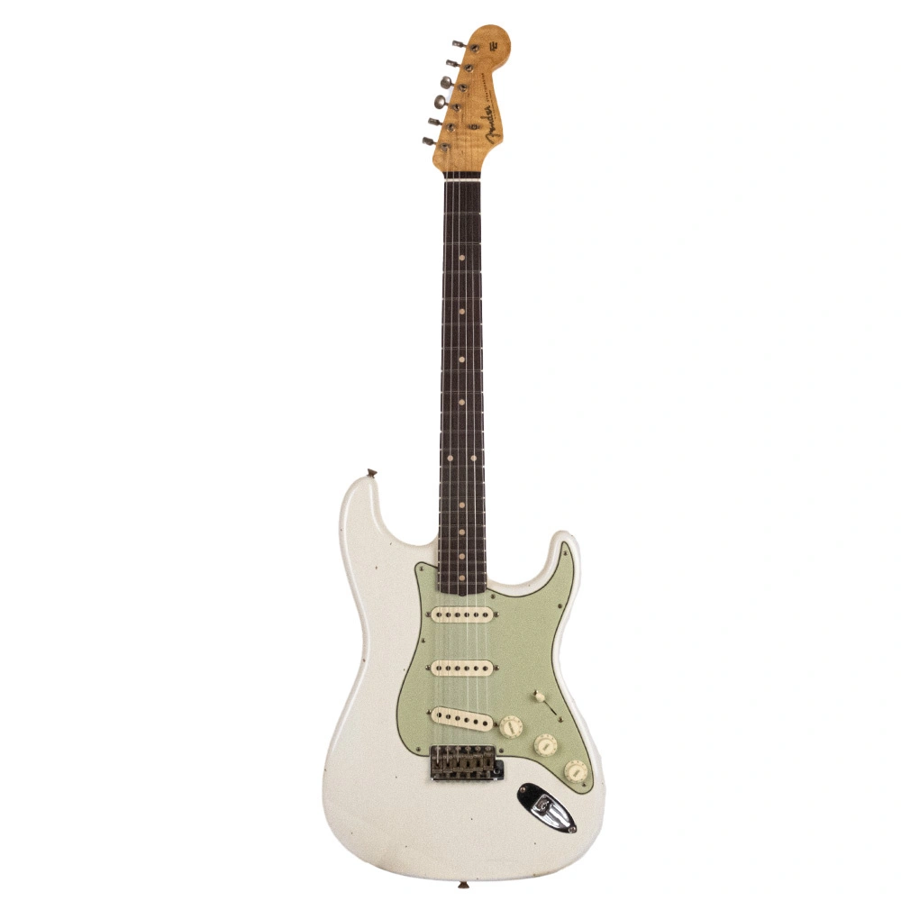 Fender Custom Shop Limited Edition Custom 1968 Stratocaster Journeyman Relic Aged Vintage White Elektro Gitar 1