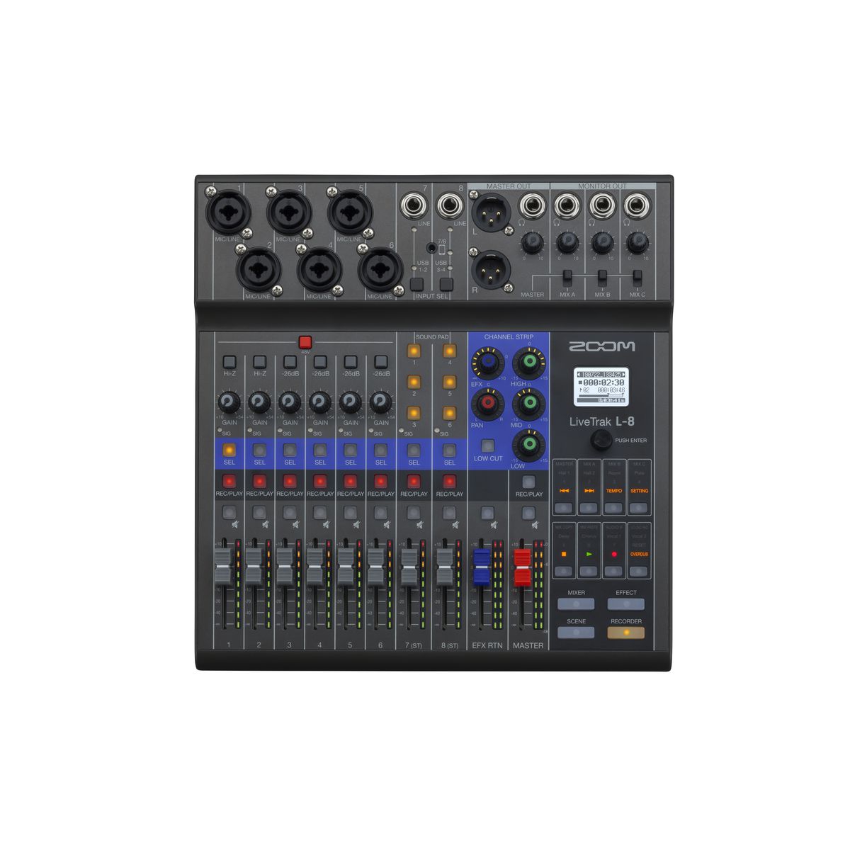 Zoom LiveTrak L-8 8-Kanal Dijital Mikser Recorder 5