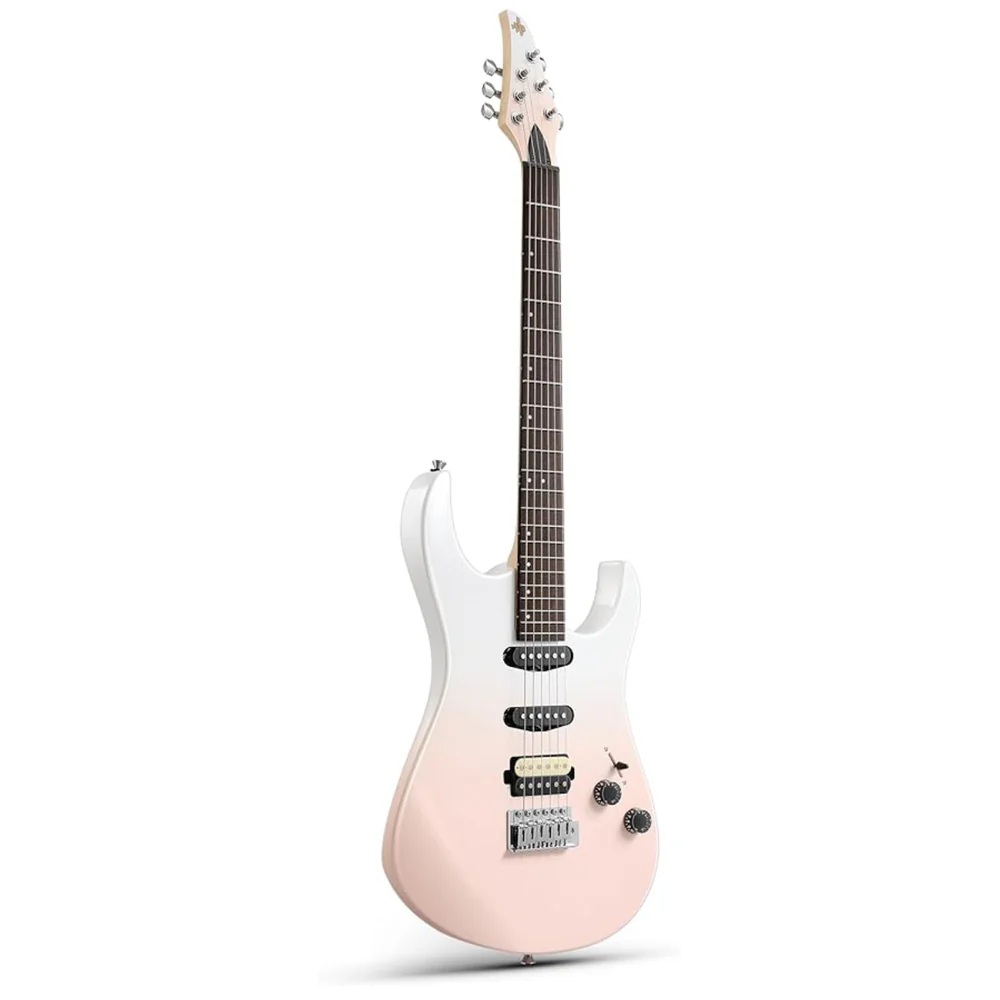 Donner DMT-66 Elektro Gitar (Pink-White Gradient) 1