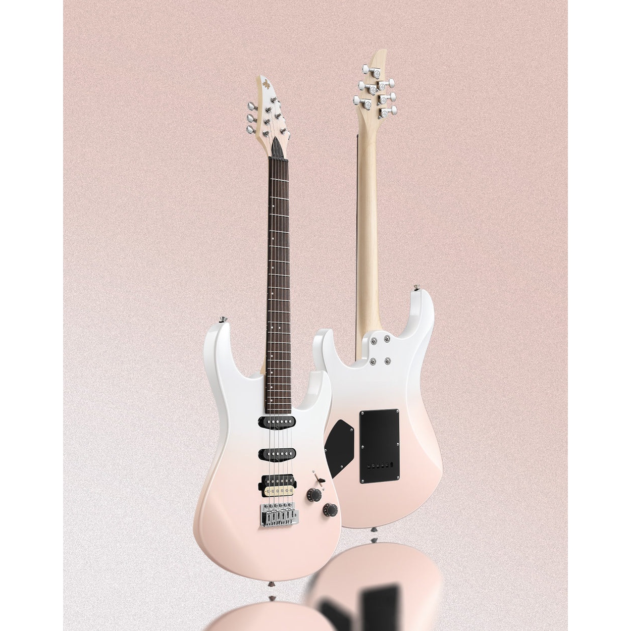 Donner DMT-66 Elektro Gitar (Pink-White Gradient) 2