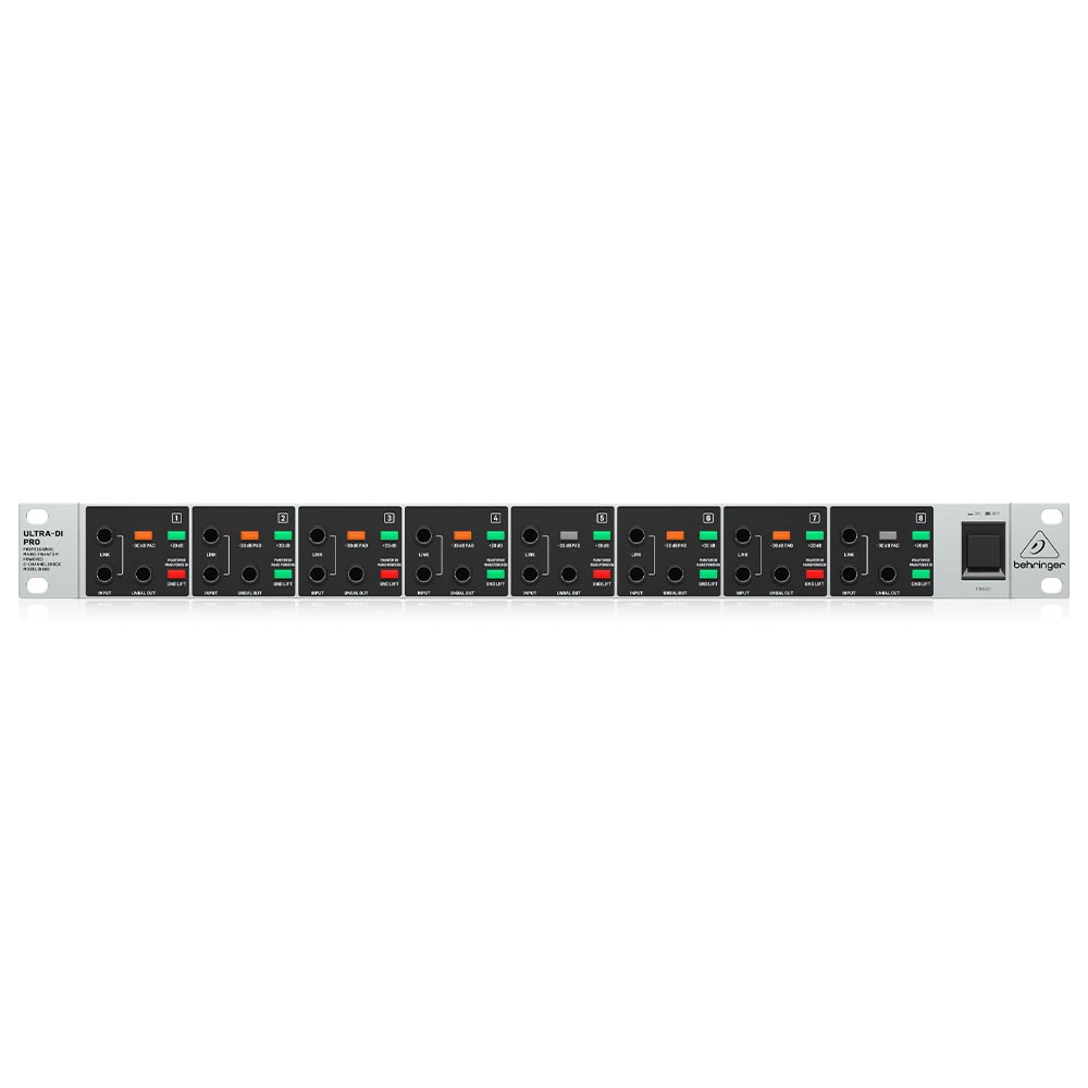 BEHRINGER DI800 V2 Professional Mains/Phantom Powered 8-Channel DI-Box 1