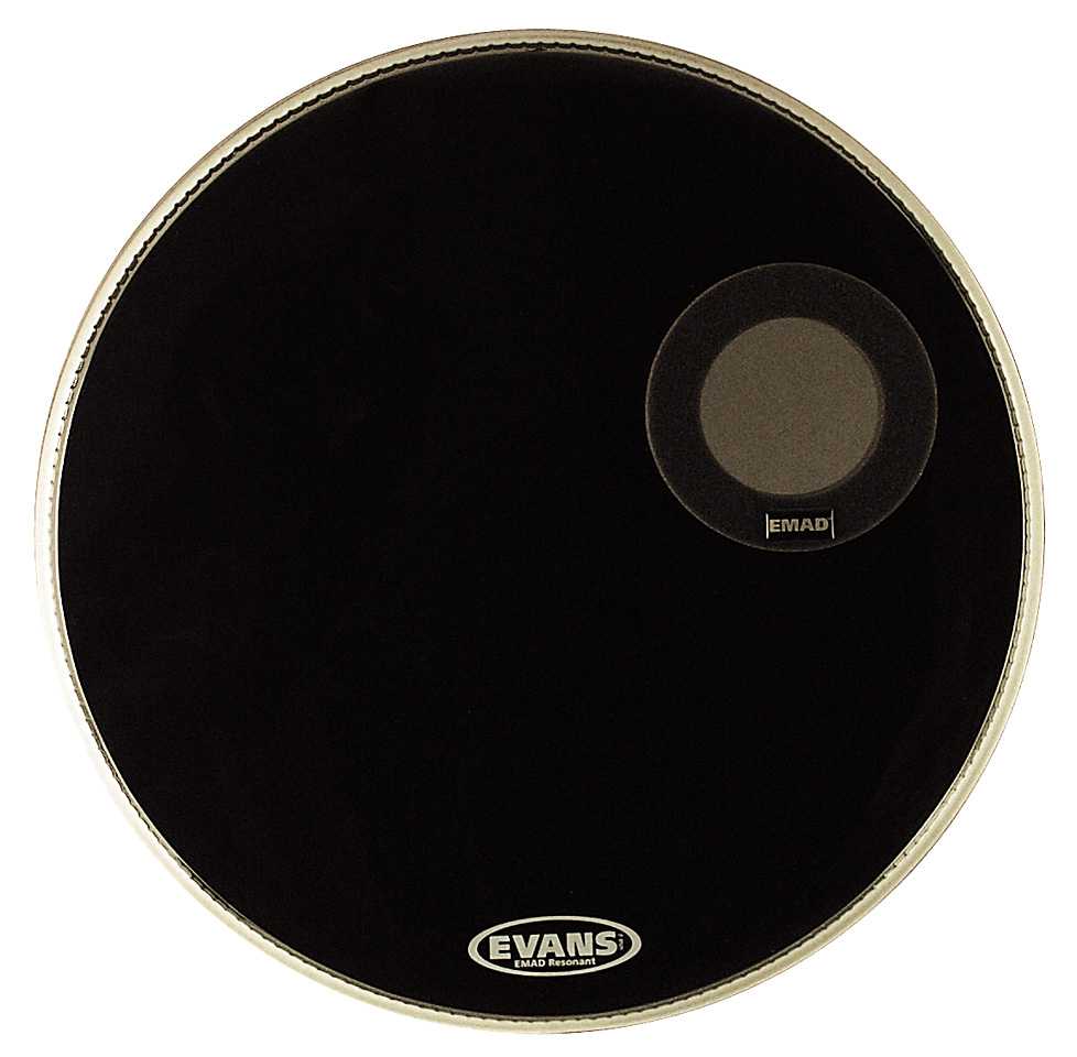 EVANS BD24REMAD 24" DERİ RESONANT KİCK SİYAH ÖN SÜNGERLİ 1